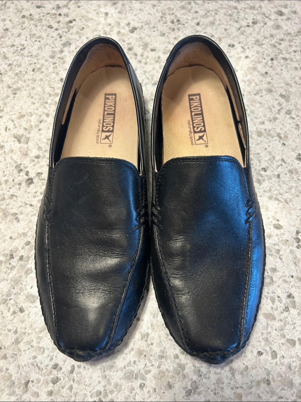 PIKOLINOS Jerez Black Leather Slip-On Loafers size 36